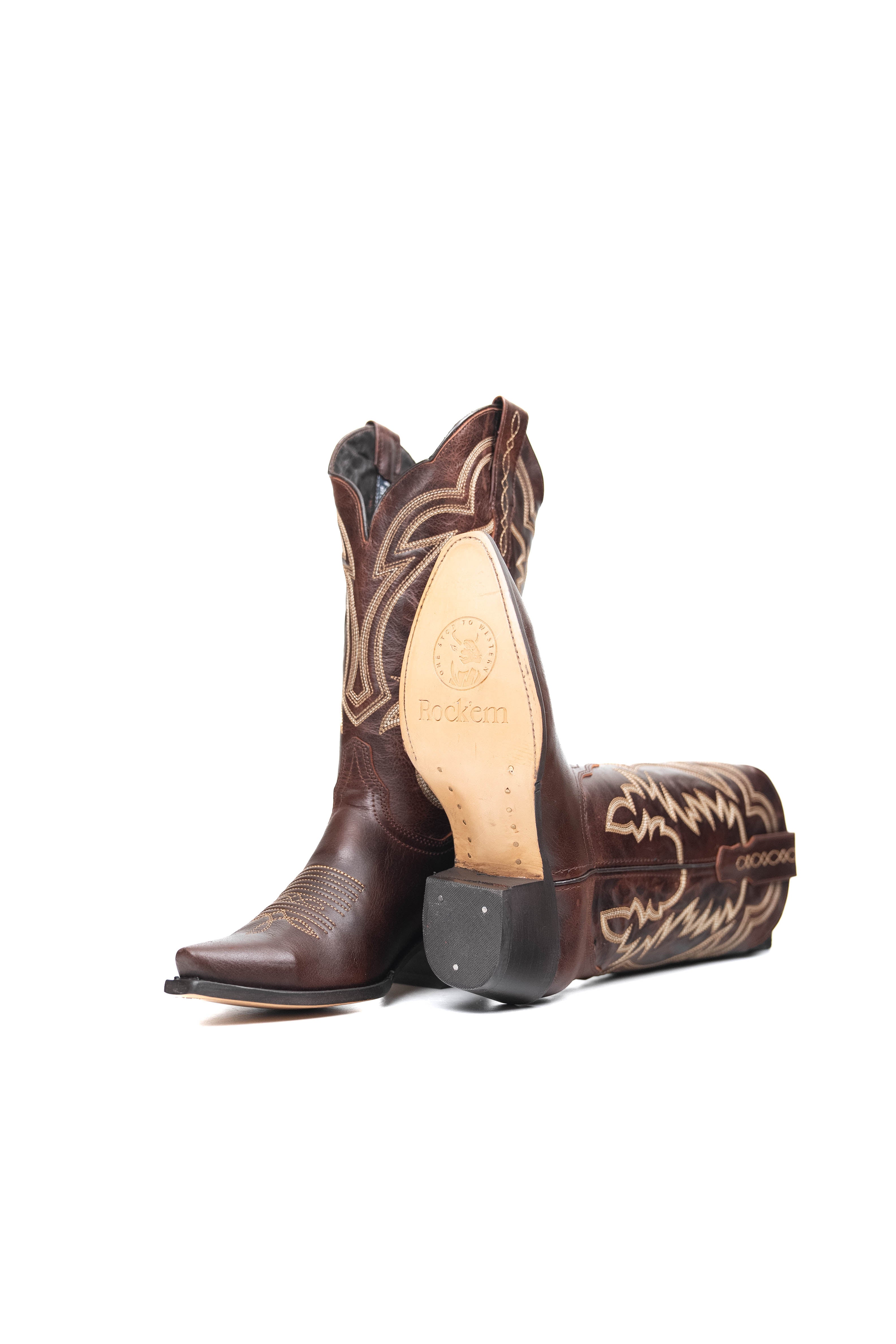 Mia Wide Calf Snip Toe Cowgirl Boot