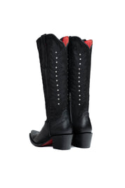 Crystal Belle Tall Red Bottom Snip Toe Cowgirl Boot