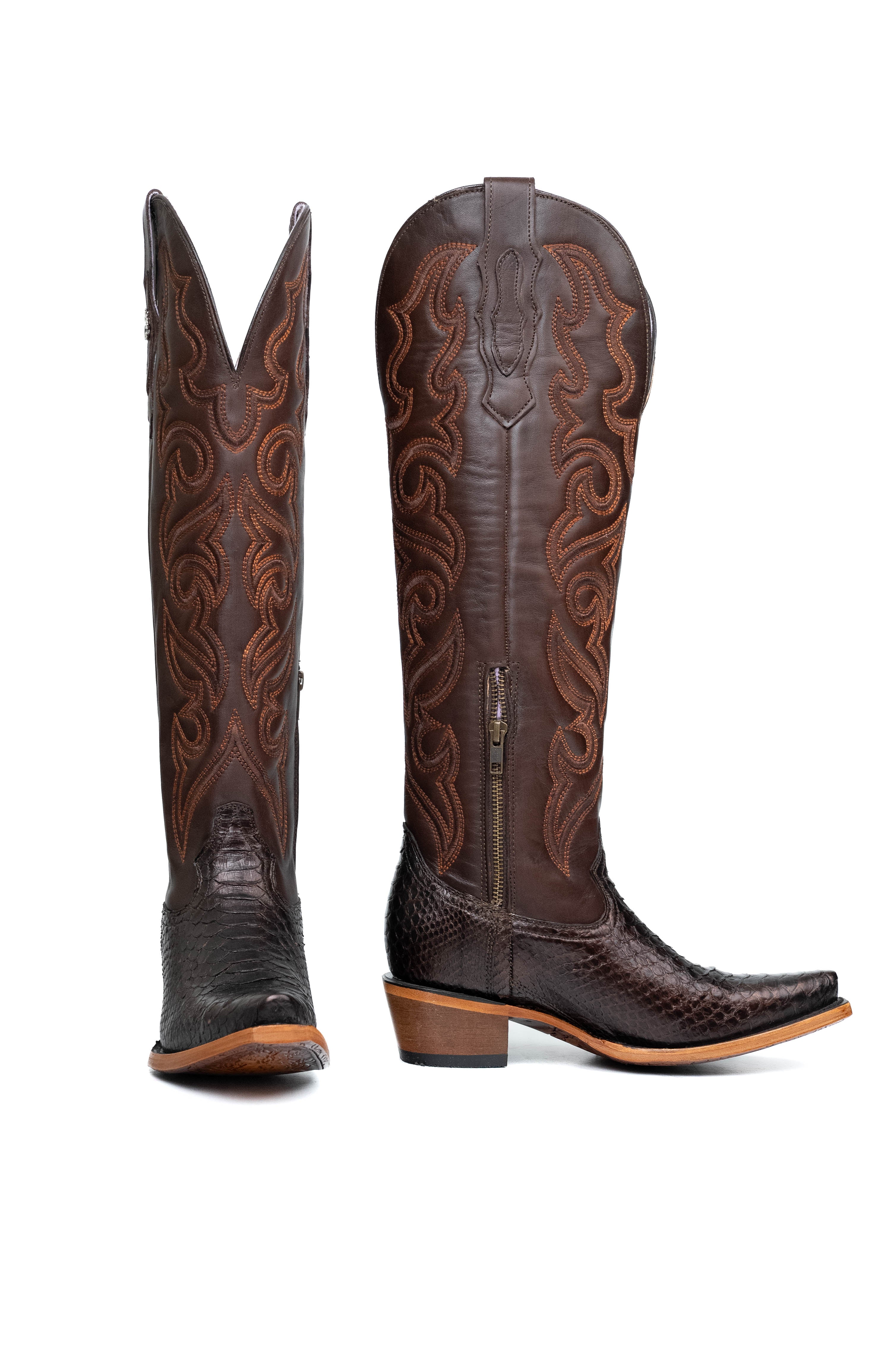 Ariana Python Exotic Tall Snip Toe Cowgirl Boot
