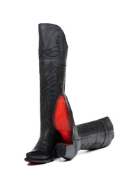 Myriam Knee High Red Bottom Snip Toe Cowgirl Boot