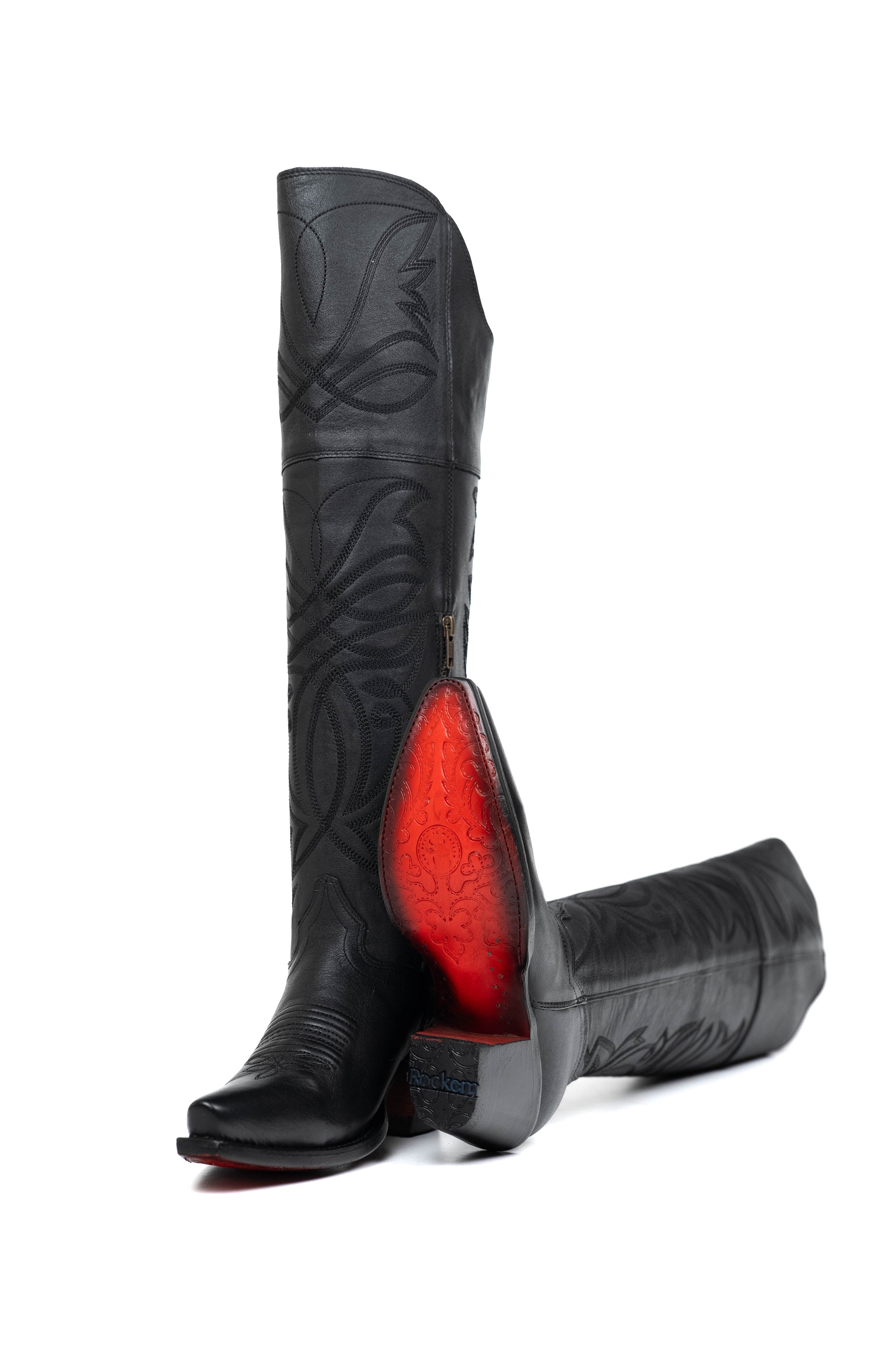 Myriam Knee High Red Bottom Snip Toe Cowgirl Boot