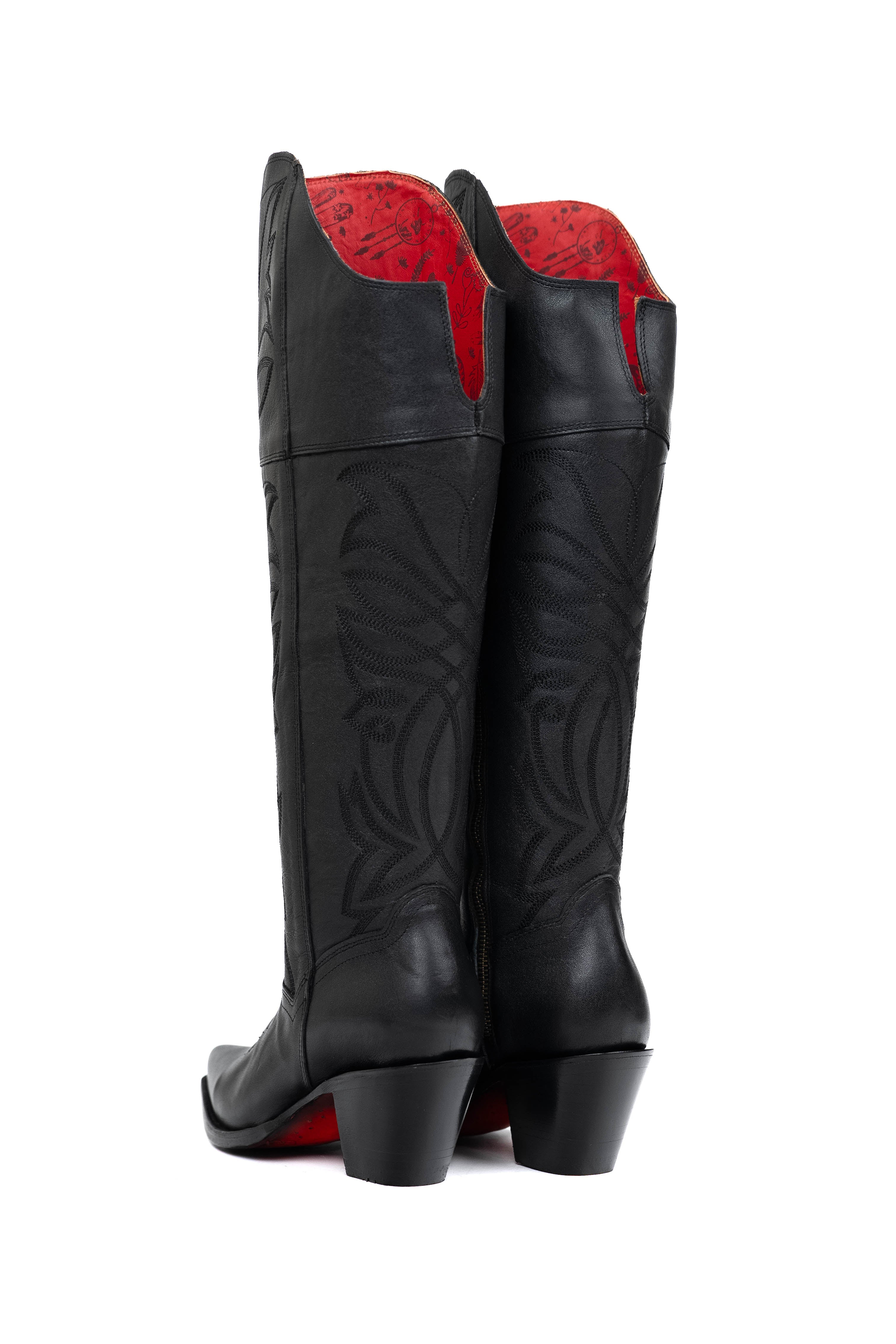 Myriam Knee High Red Bottom Snip Toe Cowgirl Boot