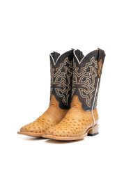Lucas Exotic Ostrich Square Toe Cowboy Boot