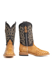 Lucas Exotic Ostrich Square Toe Cowboy Boot