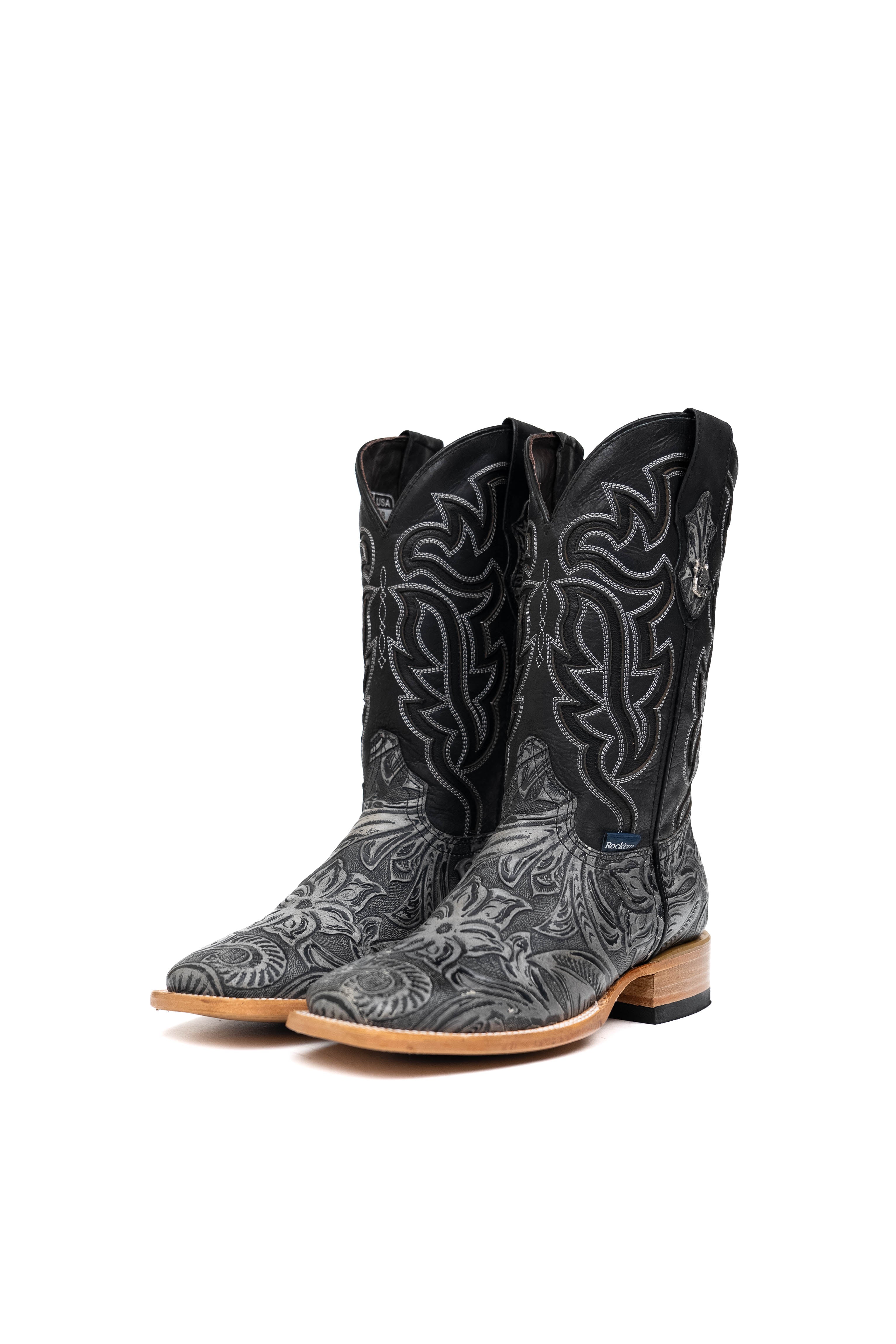 Bruce Tooled Flower Square Toe Cowboy Boot – Rock'Em