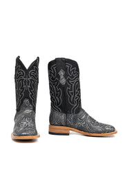 Bruce Tooled Flower Square Toe Cowboy Boot