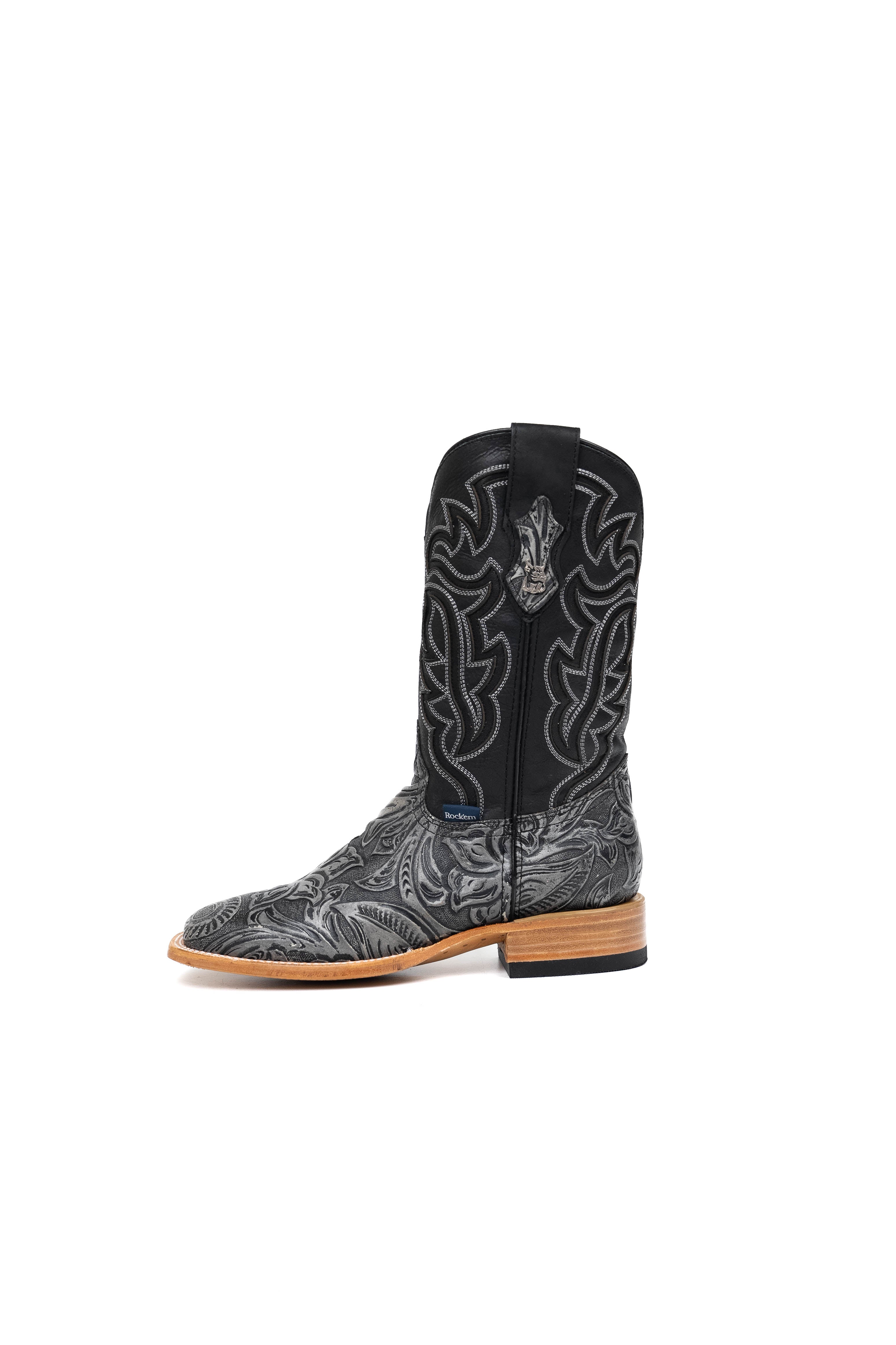 Bruce Tooled Flower Square Toe Cowboy Boot