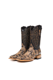Bruce Tooled Flower Square Toe Cowboy Boot