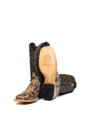 Bruce Tooled Flower Square Toe Cowboy Boot