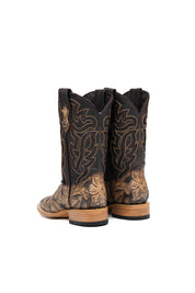 Bruce Tooled Flower Square Toe Cowboy Boot