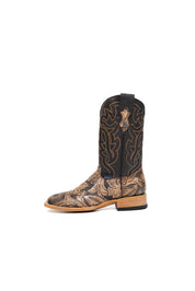 Bruce Tooled Flower Square Toe Cowboy Boot