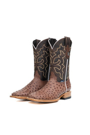 Lucas Exotic Ostrich Square Toe Cowboy Boot