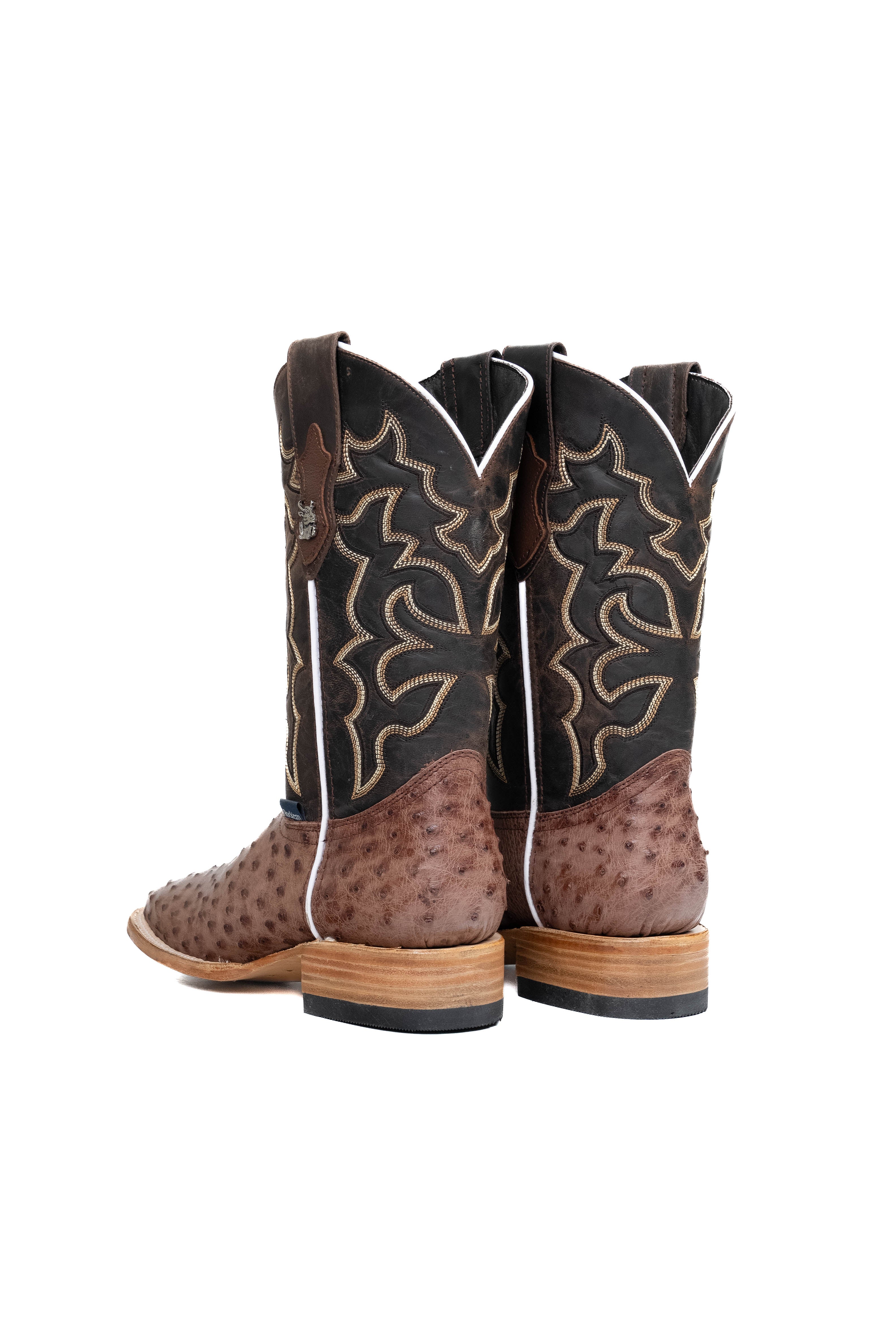 Lucas Exotic Ostrich Square Toe Cowboy Boot