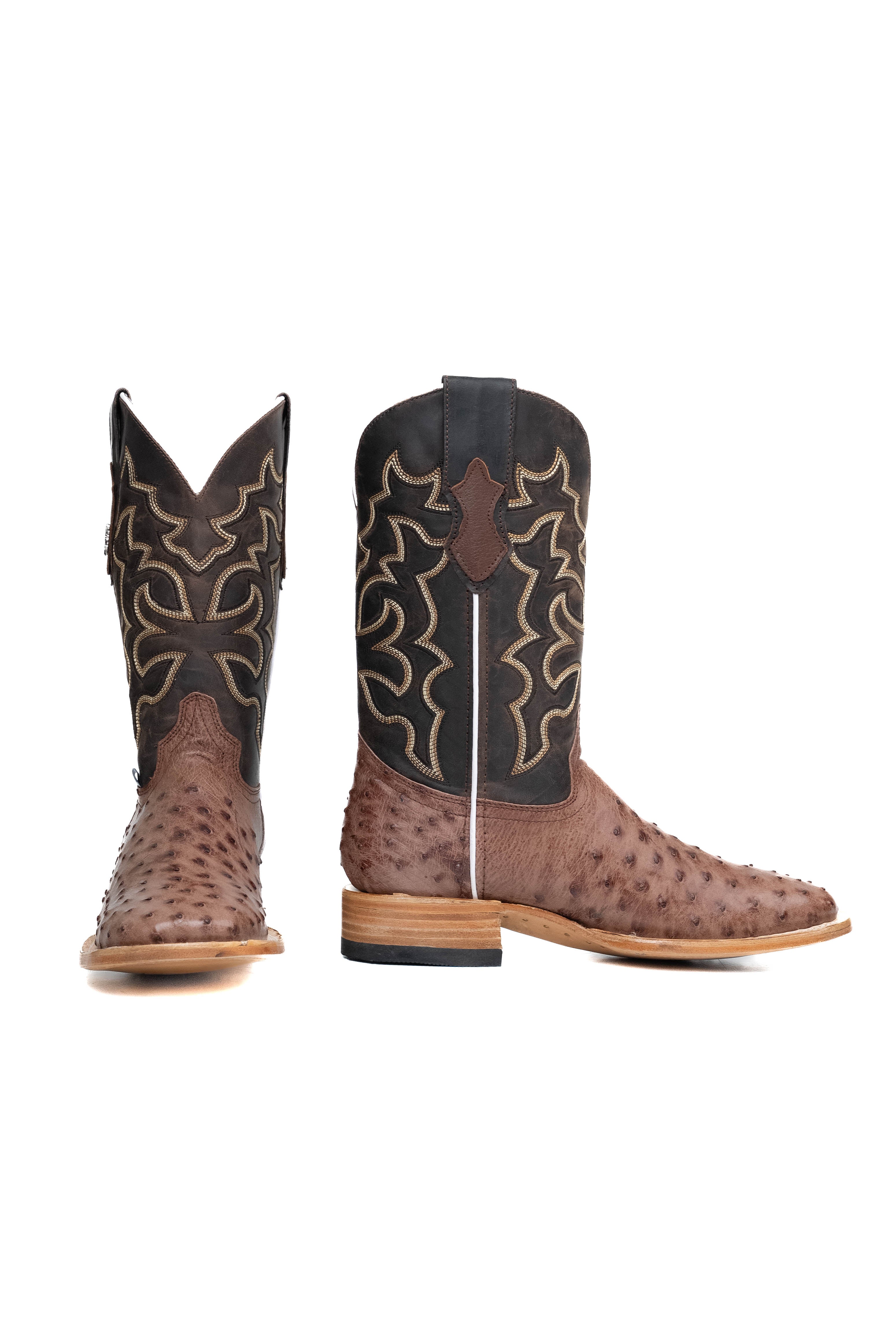 Lucas Exotic Ostrich Square Toe Cowboy Boot