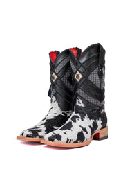 Prescott Cowhide Red Bottom Square Toe Cowboy Boot Size 8 Box TM35