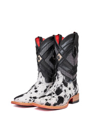 Prescott Cowhide Red Bottom Square Toe Cowboy Boot Size 6 Box TM4