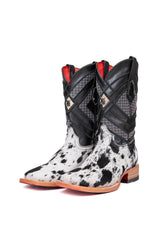 Prescott Cowhide Red Bottom Square Toe Cowboy Boot Size 6 Box TM4