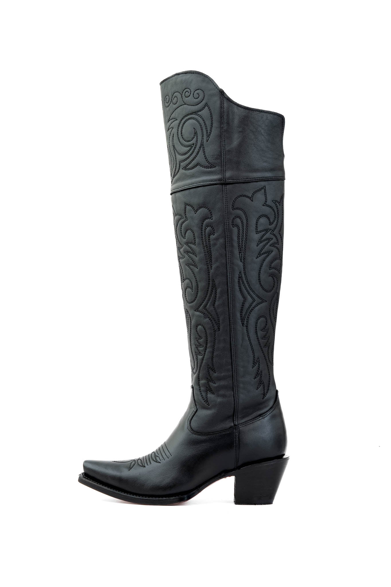 Amour Knee High Red Bottom Snip Toe Cowgirl Boot