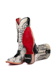 Charlotte Cowhide Red Bottom Snip Toe Cowgirl Boot Size 6.5 Box VW43