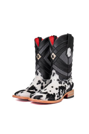 Prescott Cowhide Red Bottom Square Toe Cowboy Boot Size 8.5 Box TM38