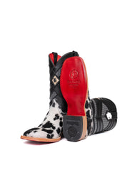 Prescott Cowhide Red Bottom Square Toe Cowboy Boot Size 8.5 Box TM38