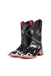 Prescott Cowhide Red Bottom Square Toe Cowboy Boot Size 8.5 Box TM40