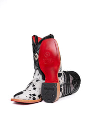 Prescott Cowhide Red Bottom Square Toe Cowboy Boot Size 6 Box TM4