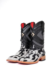 Prescott Cowhide Red Bottom Square Toe Cowboy Boot Size 8.5 Box TM41