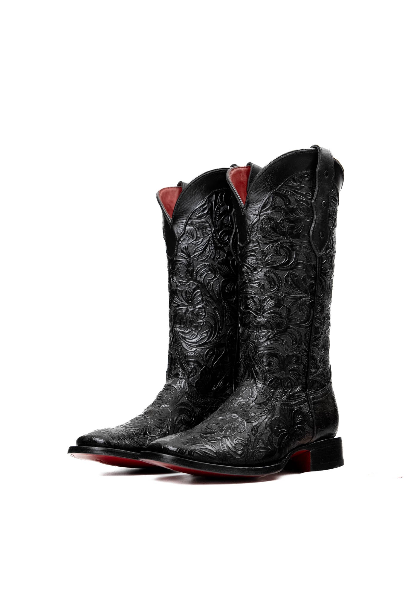 452 Mila Cincelado Red Bottom Square Toe Cowgirl Boot