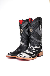 Prescott Cowhide Red Bottom Square Toe Cowboy Boot Size 8.5 Box TM42