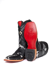 Prescott Cowhide Red Bottom Square Toe Cowboy Boot Size 8.5 Box TM42