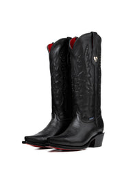 Alexa Red Bottom Snip Toe Midi Cowgirl Boot