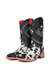 Prescott Cowhide Red Bottom Square Toe Cowboy Boot Size 8.5 Box TM43