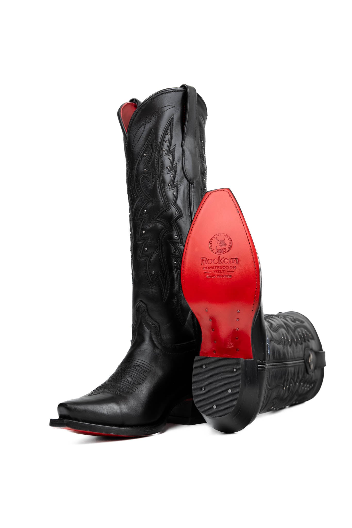 Alexa Red Bottom Snip Toe Midi Cowgirl Boot