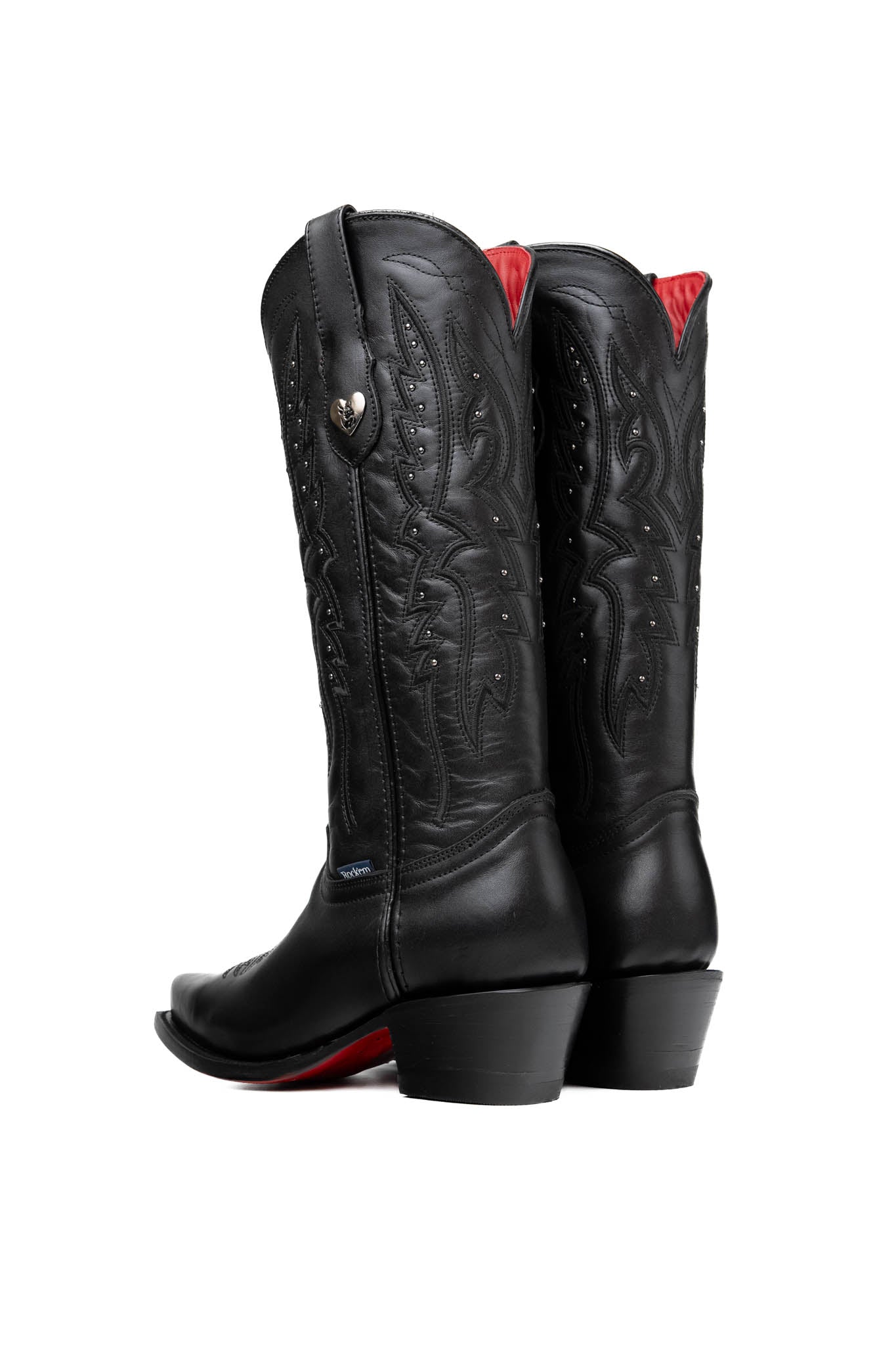 Alexa Red Bottom Snip Toe Midi Cowgirl Boot