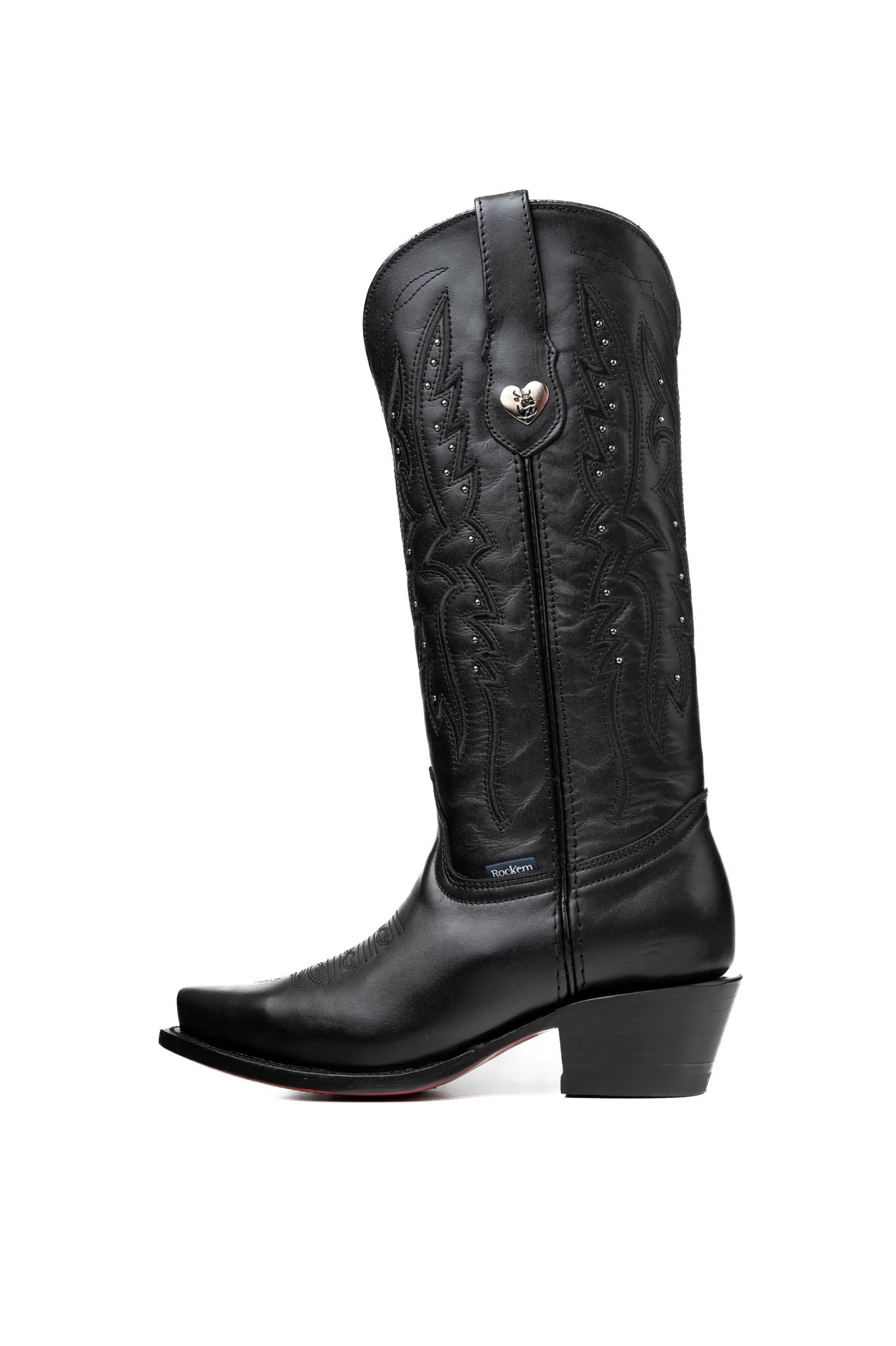 Alexa Red Bottom Snip Toe Midi Cowgirl Boot