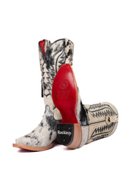 Charlotte Cowhide Red Bottom Snip Toe Cowgirl Boot Size 7 Box VW49