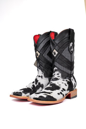 Prescott Cowhide Red Bottom Square Toe Cowboy Boot Size 8.5 Box TM44