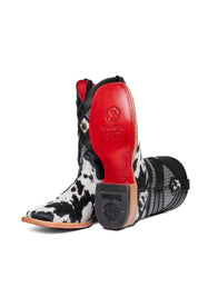 Prescott Cowhide Red Bottom Square Toe Cowboy Boot Size 8.5 Box TM44