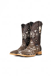 Men's Cowhide Square Toe Cowboy Boot Size 8 Box NM45