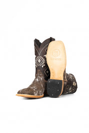 Men's Cowhide Square Toe Cowboy Boot Size 8 Box NM45