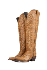 Maggie Knee High Wide Calf Snip Toe Cowgirl Boot