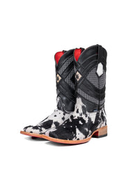 Prescott Cowhide Red Bottom Square Toe Cowboy Boot Size 9 Box TM48