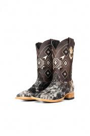 Men's Cowhide Square Toe Cowboy Boot Size 8.5 Box NM49