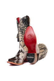 Charlotte Cowhide Red Bottom Snip Toe Cowgirl Boot Size 7.5 Box VW56