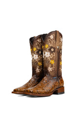 Paraiso Tooled Square Toe Cowgirl Boot