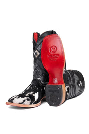 Prescott Cowhide Red Bottom Square Toe Cowboy Boot Size 9 Box TM50