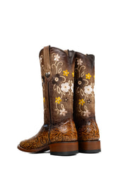 Paraiso Tooled Square Toe Cowgirl Boot