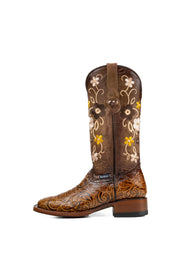 Paraiso Tooled Square Toe Cowgirl Boot