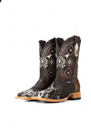 Men's Cowhide Square Toe Cowboy Boot Size 9.5 Box NM54